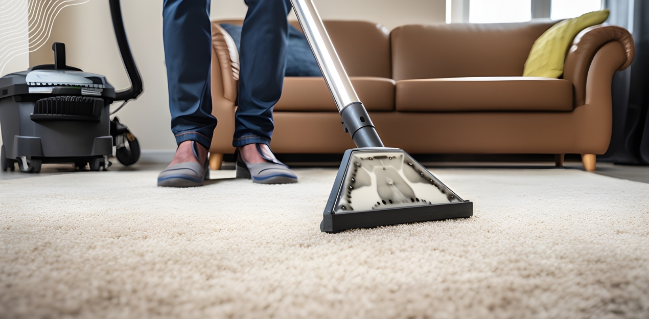 professional carpet cleaner at work a lady cleaning her bathroom mirror